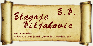 Blagoje Miljaković vizit kartica